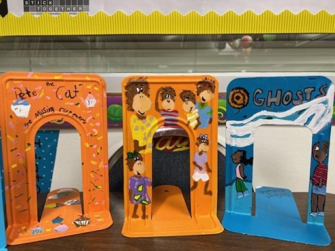 painted bookends